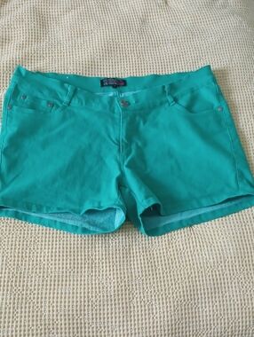 Green Cotton-Blend Shorts Sz 18